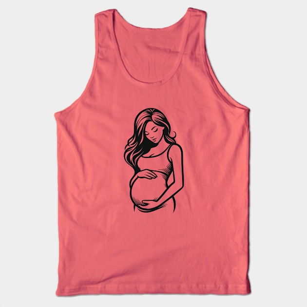 Pregnant Woman Tank Top by KayBee Gift Shop